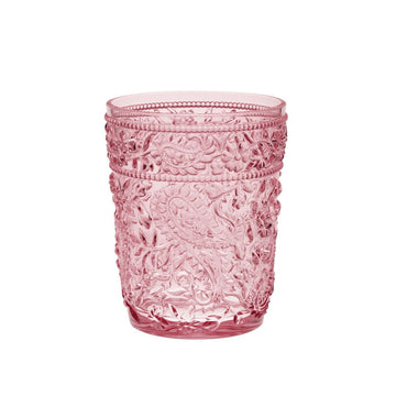 Paisley Acrylic Glasses Drinking Set Of 4 Dof 13Oz , Plastic Drinking Glasses, Bpa Free Cocktail Glasses, Drinkware Set, Drinking Water Glasses Pink Acrylic