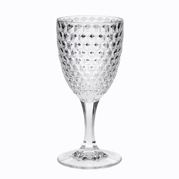 Diamond Cut Plastic Wine Glasses Set Of 4 12Oz , Bpa Free Acrylic Wine Glass Set, Unbreakable Red Wine Glasses, White Wine Glasses Clear Acrylic