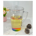 2.5 Quarts Water Pitcher With Lid, Rainbow Design Unbreakable Plastic Pitcher, Drink Pitcher, Juice Pitcher With Spout Bpa Free Clear Acrylic
