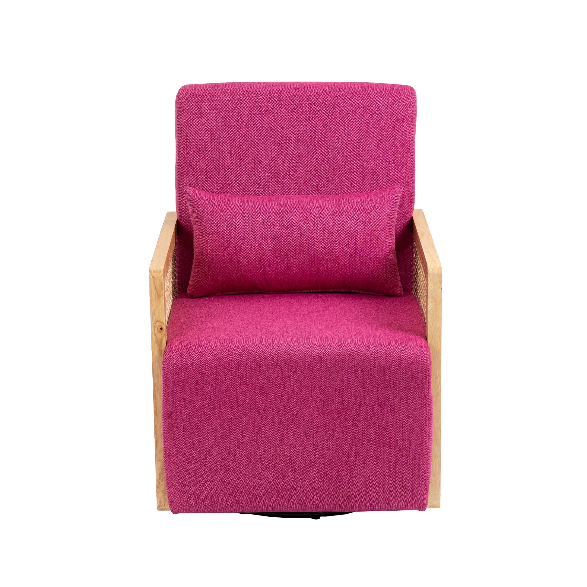 Coolmore 360 Degree Swivel Barrel Club Chair With One Pillow,Modern Comfortable Upholstered Accent Chair,Linen Accent Chair For Living Room,Bedroom Red Rose Linen Rose Red Primary Living Space Modern Foam Linen