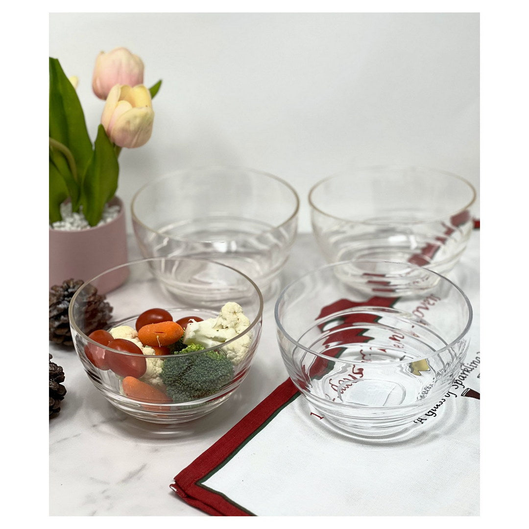 Swirl Acrylic Serving Bowls, Unbreakable Small Plastic Bowls, Soup Bowls, Salad Bowls, Cereal Bowl For Snacks, Bpa Free Clear Acrylic