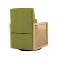 Coolmore 360 Degree Swivel Barrel Club Chair With One Pillow,Modern Comfortable Upholstered Accent Chair,Linen Accent Chair For Living Room,Bedroom Green Linen Green Primary Living Space Modern Foam Linen