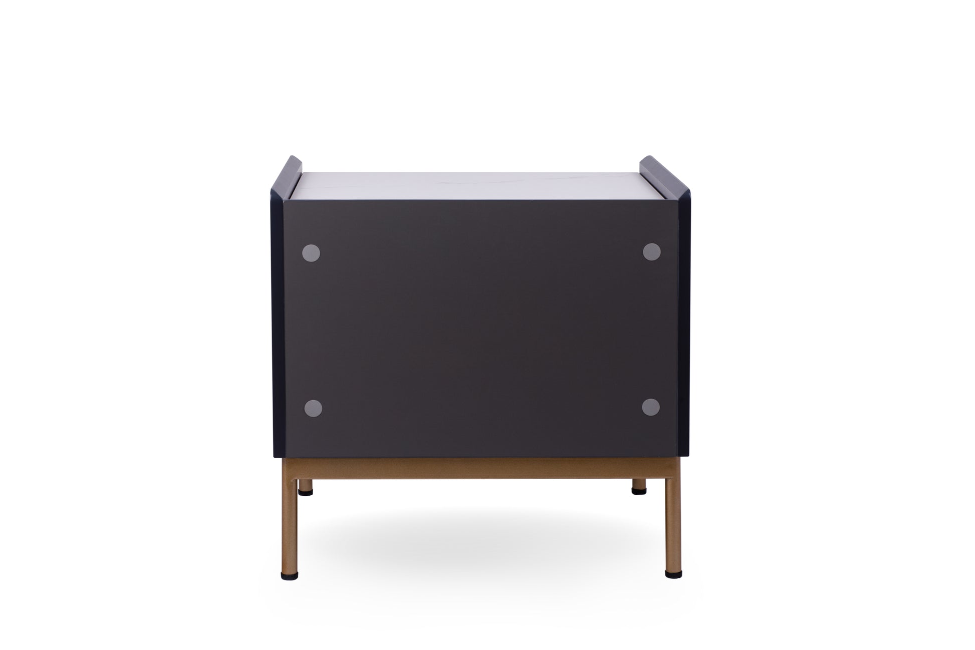 Modern White Grey End Table Or Night Stand Stone Tabletop & Gold Frame White Gray Primary Living Space Contemporary,Modern Square Drawers Coffee & End Tables Lacquered Sintered Stone Engineered Wood