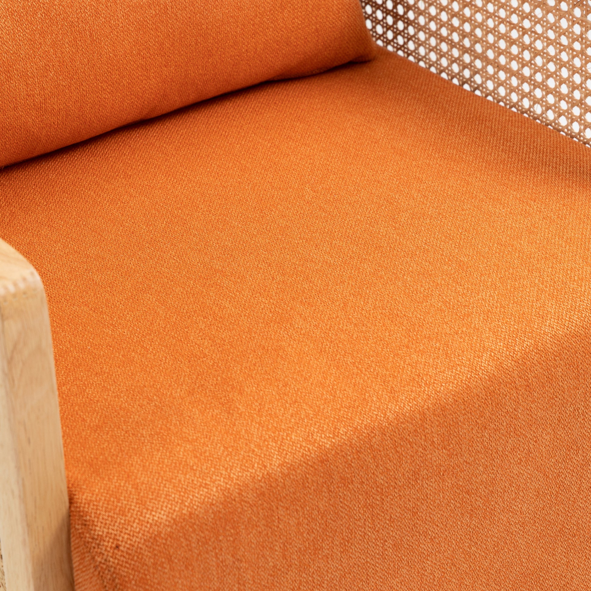 Coolmore 360 Degree Swivel Barrel Club Chair With One Pillow,Modern Comfortable Upholstered Accent Chair,Linen Accent Chair For Living Room,Bedroom Orange Linen Orange Primary Living Space Modern Foam Linen