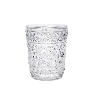 Paisley Acrylic Glasses Drinking Set Of 4 Dof 13Oz , Plastic Drinking Glasses, Bpa Free Cocktail Glasses, Drinkware Set, Drinking Water Glasses Clear Acrylic