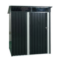 Tc53Bl 5Ft X 3Ft Outdoor Metal Storage Shed Transparent Plate Black Black Iron Plastic