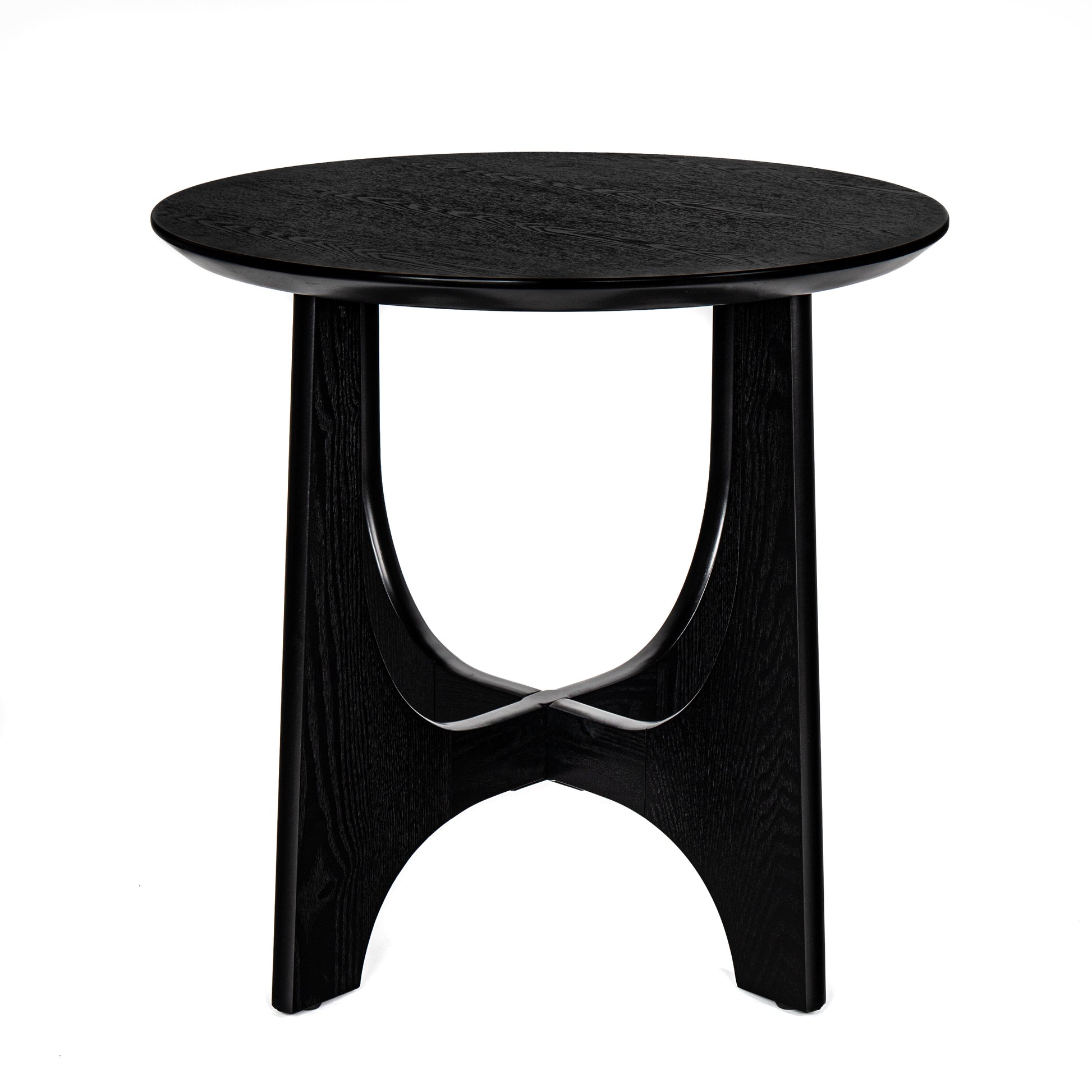 25" Round End Table, Wooden Side Table,Night Stand For Bedroom, Living Room ,Reception Room Black Mdf