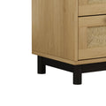 3 Drawers Storage Cabinet Rope Woven Drawer Set Of 2 , For Bedroom,Living Room,Dining Room,Hallways,Oak Oak Mdf