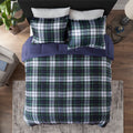 3M Scotchgard Down Alternative All Season Comforter Set Navy Microfiber