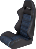 Racing Seat Black Blue Vinyl