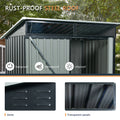 Tc53Bl 5Ft X 3Ft Outdoor Metal Storage Shed Transparent Plate Black Black Iron Plastic