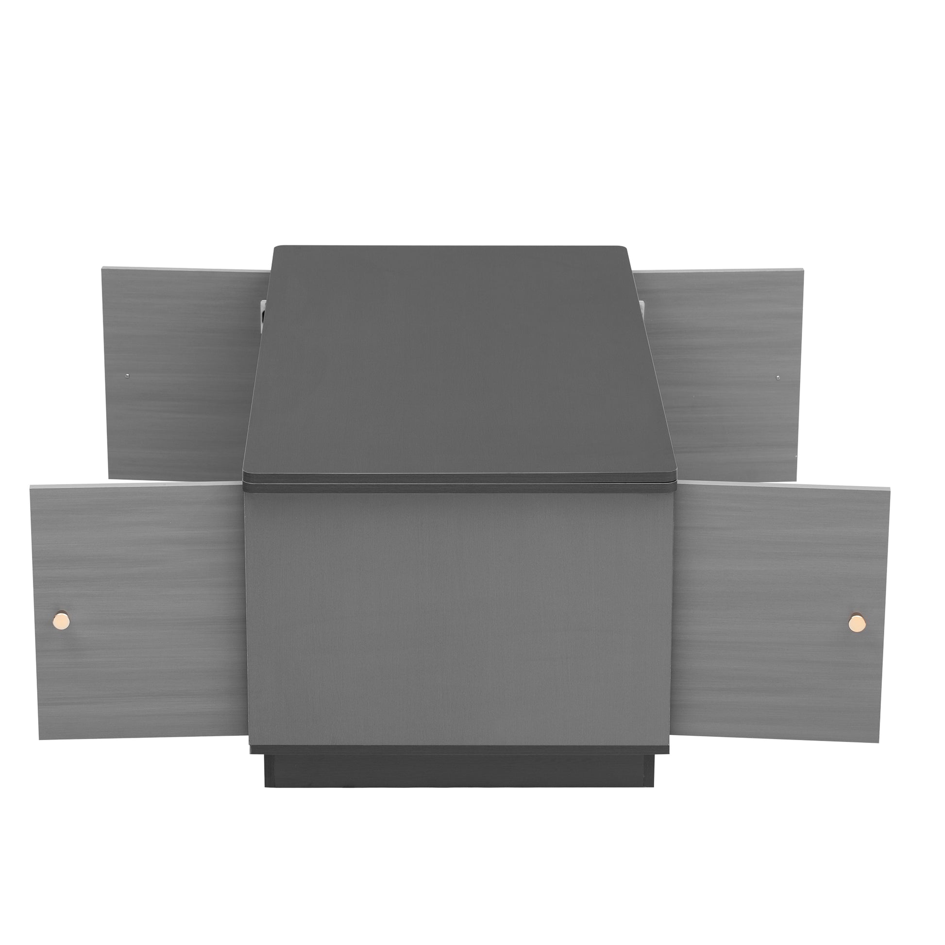 Modern Gray Multi Functional Rectangle Lift Top Coffee Table Extendable With Storage Dark Gray Mdf