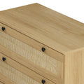 3 Drawers Storage Cabinet Rope Woven Drawer Set Of 2 , For Bedroom,Living Room,Dining Room,Hallways,Oak Oak Mdf