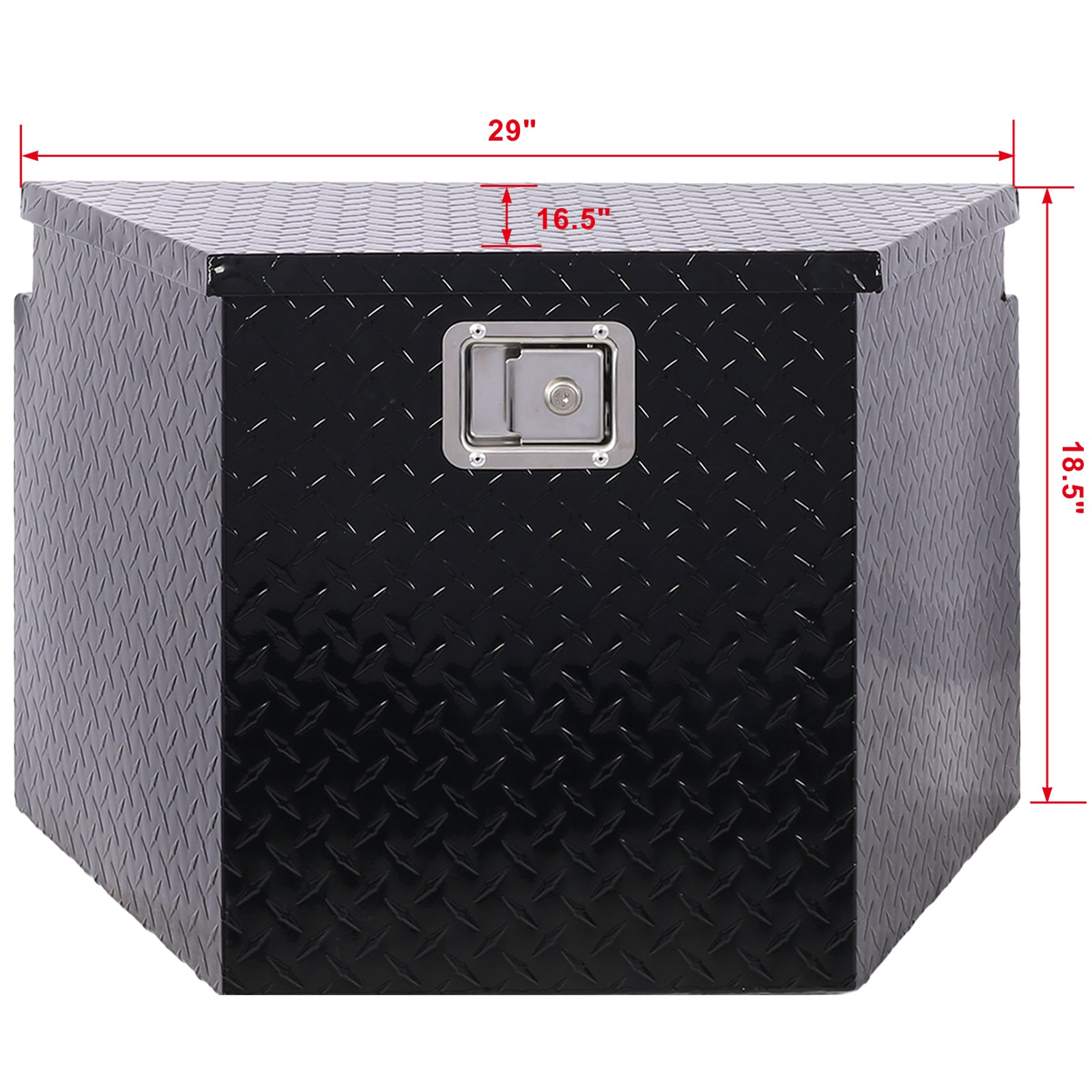 29Inch Aluminum Tool Box,Heavy Duty Truck Bed Tool Box,Outdoor Trailer Pickup Storage Tool Box,Rv Storage Organizer,Underbody Box W Lock Keys,Black 29X16.5X18.5Inch Black Aluminum