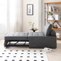 Multipurpose Faux Leather Ottoman Lazy Chair Pulling Out Sofa Bed Dark Grey Dark Grey Foam Pu Leather