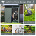 Tc53G 5Ft X 3Ft Outdoor Metal Storage Shed Transparent Plate Gray Gray Iron Plastic