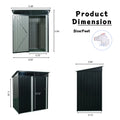 Tc53Bl 5Ft X 3Ft Outdoor Metal Storage Shed Transparent Plate Black Black Iron Plastic