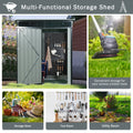 Tc53Bl 5Ft X 3Ft Outdoor Metal Storage Shed Transparent Plate Black Black Iron Plastic