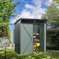 Tc53G 5Ft X 3Ft Outdoor Metal Storage Shed Transparent Plate Gray Gray Iron Plastic