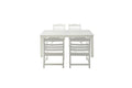 Hips Patio Furniture Dining Chair And Table, 5 Pieces 4 Dining Chairs 1 Dining Table Backyard Conversation Garden Poolside Balcony White White Hdpe