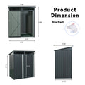 Tc53G 5Ft X 3Ft Outdoor Metal Storage Shed Transparent Plate Gray Gray Iron Plastic