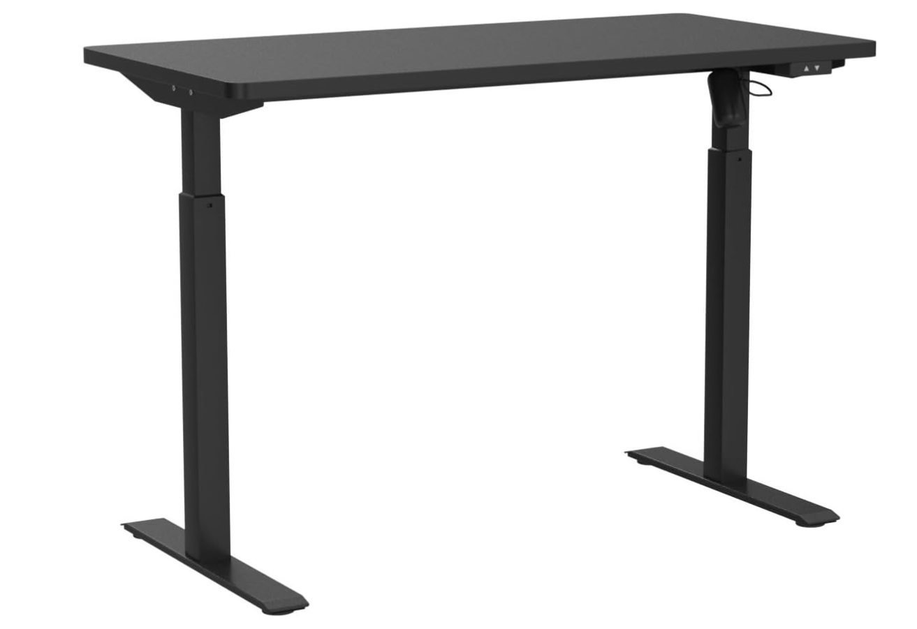 Whole Piece Electric Standing Desk, 48 X 24 Inches Height Adjustable Desk, Sit Stand Desk Home Office Desks Black Black Particle Board