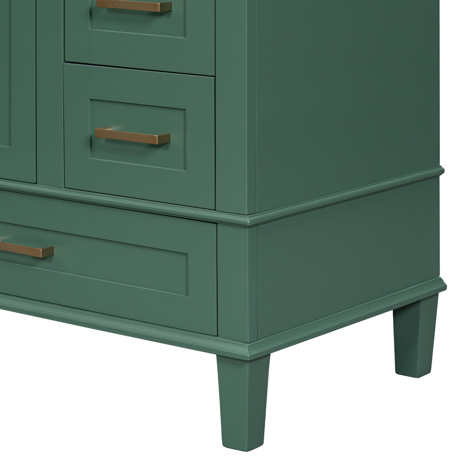 30" Bathroom Vanity In Green, Modern Bathroom Cabinet With Sink Combo Set, Bathroom Storage Cabinet With A Soft Closing Door And 3 Drawers, Solid Wood Frame Green Bathroom Solid Wood Mdf