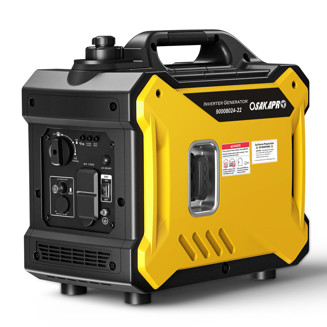 Super Quiet Inverter Generator 2000W Portable Generator, 79.7Cc Ultra Light Epa Compliant Yellow Steel