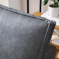 Multipurpose Faux Leather Ottoman Lazy Chair Pulling Out Sofa Bed Dark Grey Dark Grey Foam Pu Leather