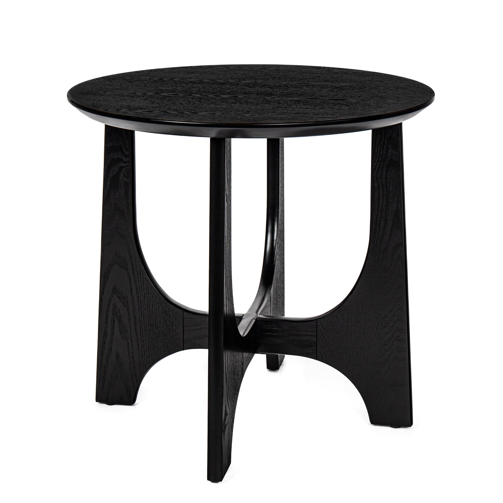 25" Round End Table, Wooden Side Table,Night Stand For Bedroom, Living Room ,Reception Room Black Mdf