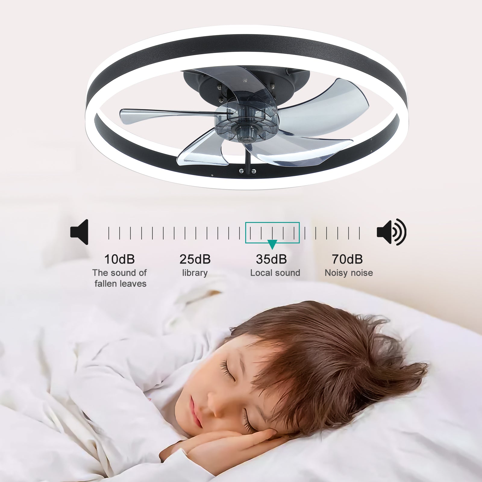Ceiling Fan With Lights Dimmable Led Black Aluminium Iron