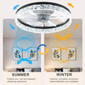 Ceiling Fan With Lights Dimmable Led Black Aluminium Iron