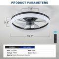 Ceiling Fan With Lights Dimmable Led Black White Aluminium Iron