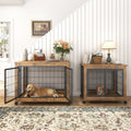 Furniture Dog Cage Crate With Double Doors, Rustic Brown, 38.58'' W X 25.2'' D X 27.17'' H Rustic Brown Particle Board