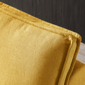 Multipurpose Linen Fabric Ottoman Lazy Sofa Pulling Out Sofa Bed Yellow Yellow Foam Fabric