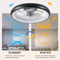 Ceiling Fan With Lights Dimmable Led Black White Aluminium Iron