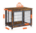 Furniture Dog Cage Crate With Double Doors, Rustic Brown, 38.58'' W X 25.2'' D X 27.17'' H Rustic Brown Particle Board