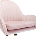 Velvet Home Office Chair With Wheels, Cute Chair With Side Arms And Gold Metal Base For Living Room, Bedroom,And Vanity Room,Bling Desk Nail Desk For Women,Adjustable Height,Pink Pink Velvet