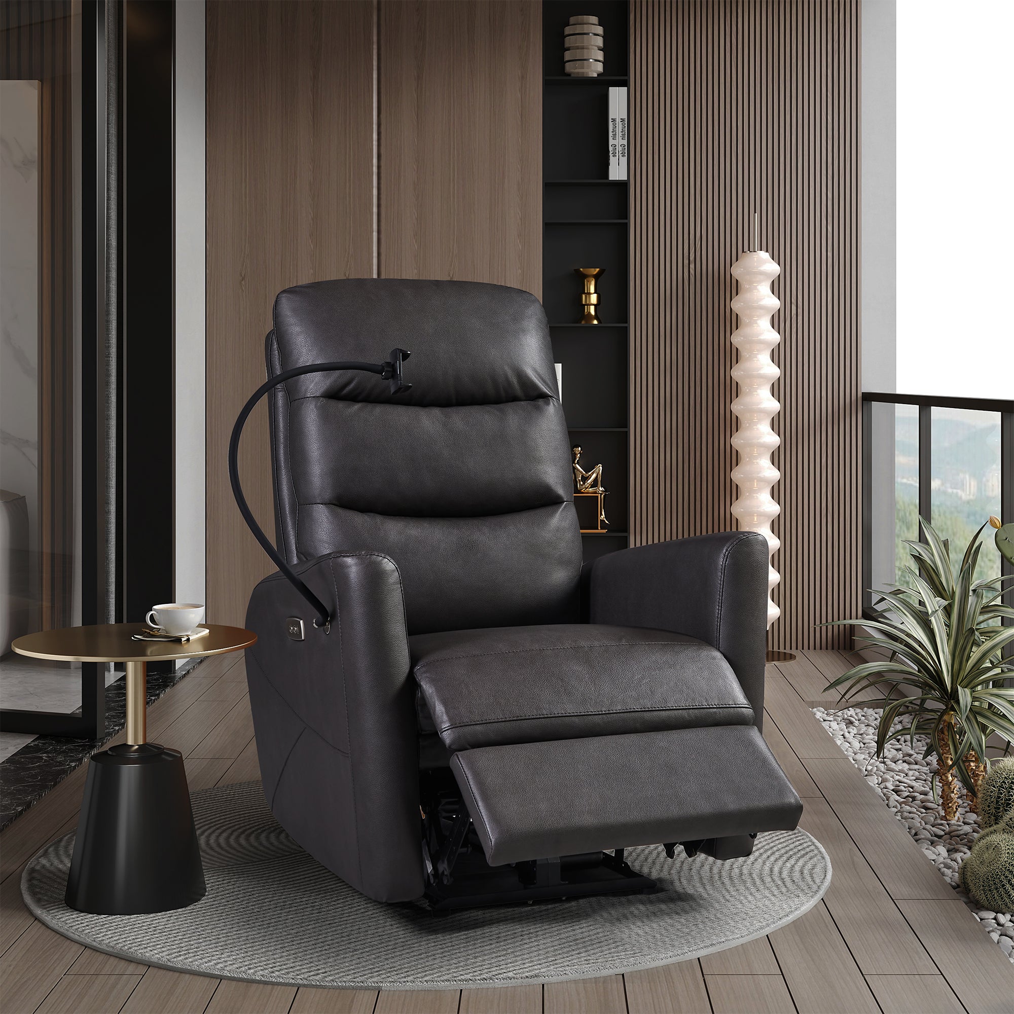 Hot Selling For 10 Years ,Recliner Chair With Power Function Easy Control Big Stocksrecliner Single Chair For Living Roombed Room Grey Foam Fabric