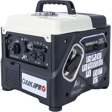 Portable Inverter Generator,1200W Ultra Quiet Gas Engine, Epa Compliant, Eco Mode Feature, Ultra Lightweight For Backup Home Use & Camping Black White Aluminium