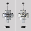Black Luxury Crystal Chandelier Modern Chandeliers Lights Fixture Hanging Pendant Light Fixture For Dining Room Bedroom Living Room Dia 19.7 Inch Black Black Crystal Iron