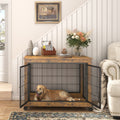 Furniture Dog Cage Crate With Double Doors, Rustic Brown, 38.58'' W X 25.2'' D X 27.17'' H Rustic Brown Particle Board