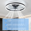 Ceiling Fan With Lights Dimmable Led Black Aluminium Iron