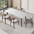 Set Of 6 Dining Chairsupholstered Chairs With Metal Legs For Kitchen Dining Room,Light Grey Light Grey Foam Metal
