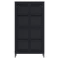 Four Glass Door Storage Cabinet With Adjustable Shelves And Feet Cold Rolled Steel Sideboard Furniture For Living Room Kitchen Black 3 4 Shelves Black Tempered Glass