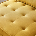 Multipurpose Linen Fabric Ottoman Lazy Sofa Pulling Out Sofa Bed Yellow Yellow Foam Fabric