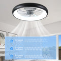 Ceiling Fan With Lights Dimmable Led Black White Aluminium Iron