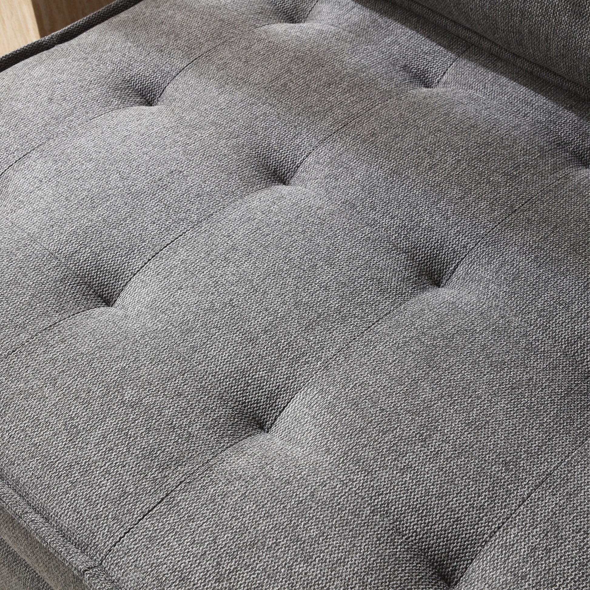 Multipurpose Linen Fabric Ottoman Lazy Sofa Pulling Out Sofa Bed Dark Grey Dark Grey Foam Fabric