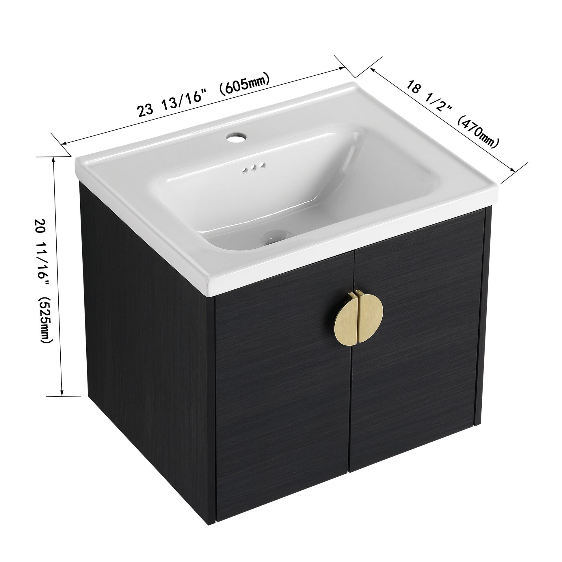 60 Inch Soft Close Doors Bathroom Vanity With Sink, And A Small Storage Shelves.Bvc06360Bct Black Chestnut Bathroom Wall Mounted Modern Plywood