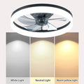 Ceiling Fan With Lights Dimmable Led Black White Aluminium Iron